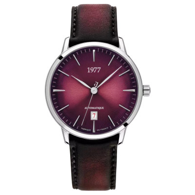 photo montrant l'intégralité de la montre Montre 1977 Edmond Cadran Lie-de-Vin 40mm