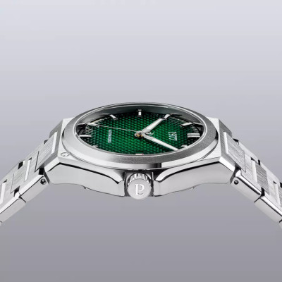 vue en gros plan de la Montre 1977 Arsène Cadran Vert 42,5 mm