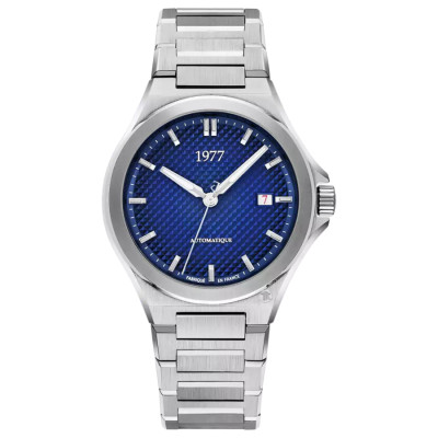 photo montrant l'intégralité de la Montre 1977 Arsène Cadran Bleu 42,5 mm