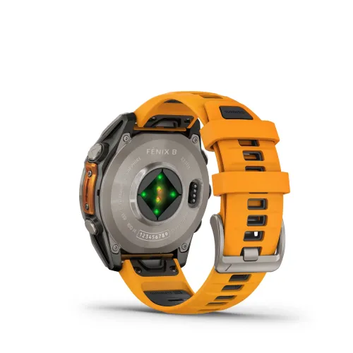 Vue complete de La Montre Garmin Fénix 8 AMOLED cadran allumé