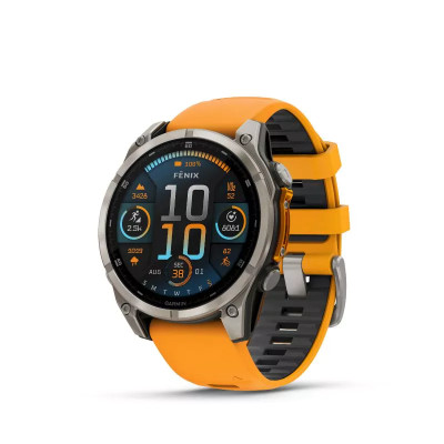 Vue complete de La Montre Garmin Fénix 8 AMOLED cadran allumé