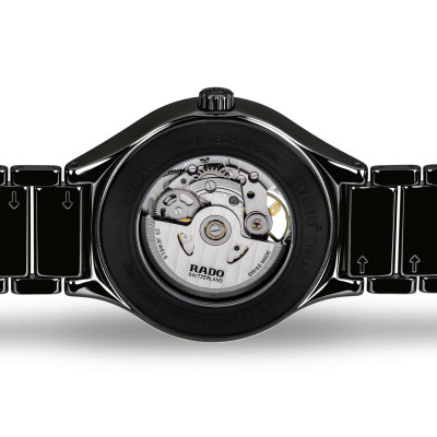 ue de dos de la Montre Rado True Automatique Open Heart, dévoilant son fond transparent