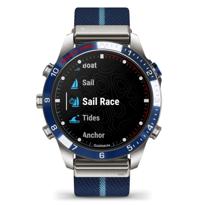 Garmin MARQ Captain 46 mm montrant différentes fonctionnalités