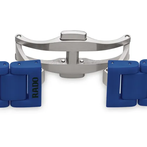 Vue complète de la montre RTrue Thinline Les Couleurs™ Le Corbusier Spectacular Ultramarine 4320K.