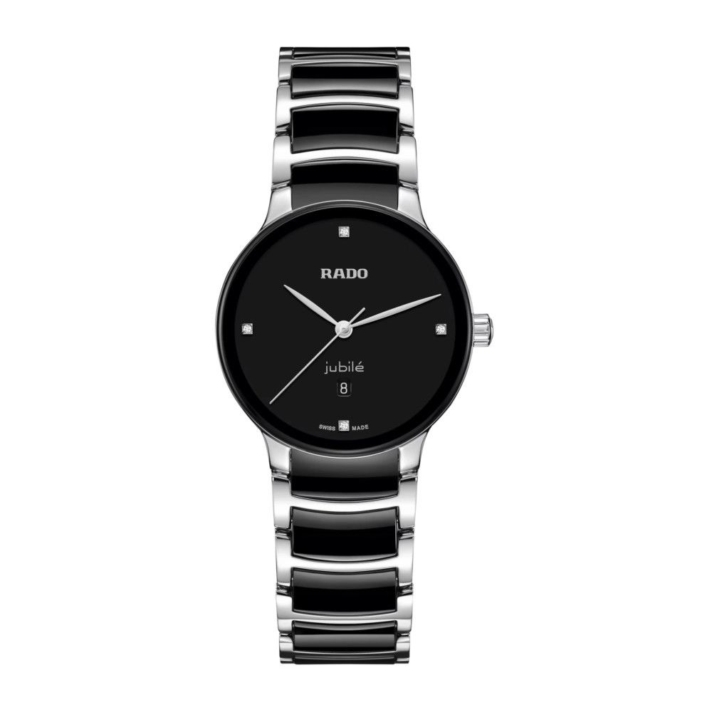 Vue entière de la montre Rado Centrix Quartz Diamonds avec 4 diamants