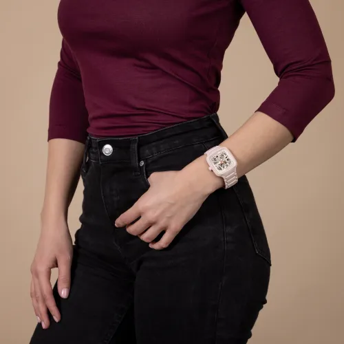 MONTRE RADO TRUE SQUARE AUTOMATIC OPEN HEART ROSE