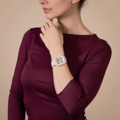 MONTRE RADO TRUE SQUARE AUTOMATIC OPEN HEART ROSE