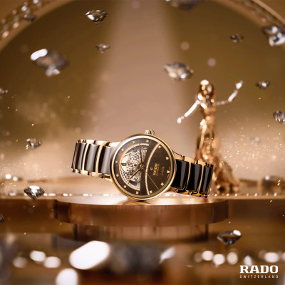 MONTRE RADO CENTRIX AUTOMATIQUE DIAMANTS OPEN HEART COULEUR CHOCOLAT