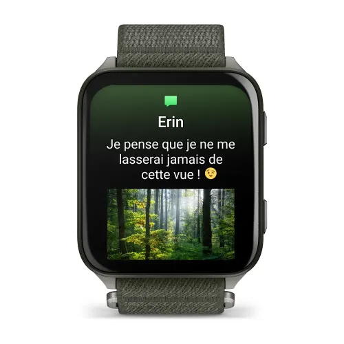 MONTRE GARMIN VENU® X1 VERT MOSS AVEC FOND DE BOÎTIER EN TITANE GRAY ET BRACELET EN NYLON COMFORTFIT VERT MOSS