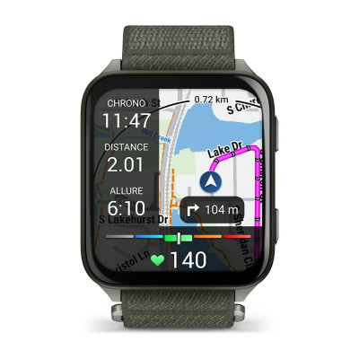 MONTRE GARMIN VENU® X1 VERT MOSS AVEC FOND DE BOÎTIER EN TITANE GRAY ET BRACELET EN NYLON COMFORTFIT VERT MOSS