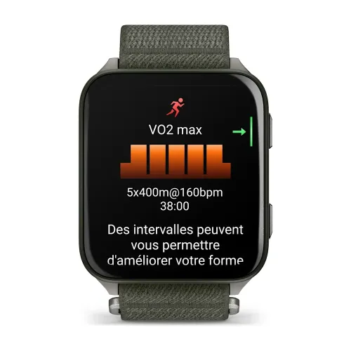 MONTRE GARMIN VENU® X1 VERT MOSS AVEC FOND DE BOÎTIER EN TITANE GRAY ET BRACELET EN NYLON COMFORTFIT VERT MOSS
