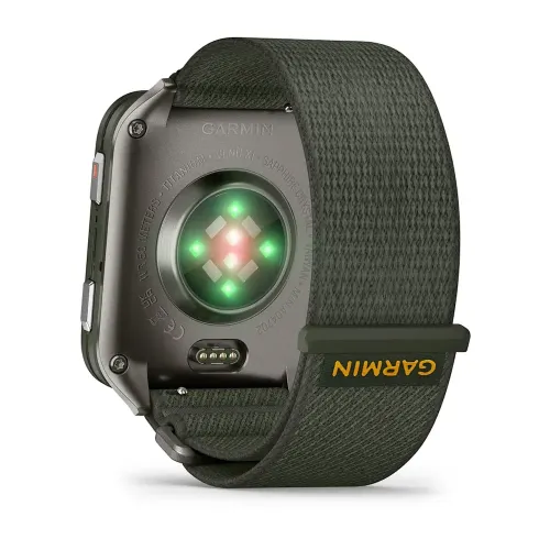 MONTRE GARMIN VENU® X1 VERT MOSS AVEC FOND DE BOÎTIER EN TITANE GRAY ET BRACELET EN NYLON COMFORTFIT VERT MOSS