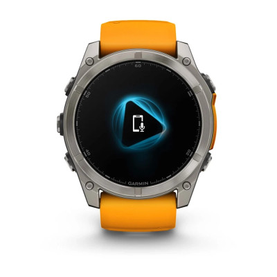 MONTRE GARMIN FĒNIX 8 51 MM AMOLED SAPPHIRE TITANIUM AVEC BRACELET EN SILICONE ORANGE GRAPHITE