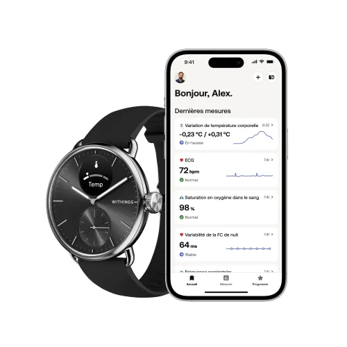 Vu et complété depuis la montre Withings ScanWatch 2 42 mm noire
