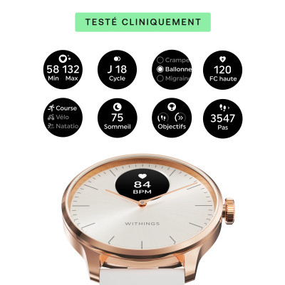 MONTRE WITHINGS SCANWATCH LIGHT - - 37 MM SABLE & ROSE GOLD