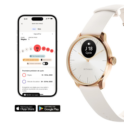 MONTRE WITHINGS SCANWATCH LIGHT - - 37 MM SABLE & ROSE GOLD