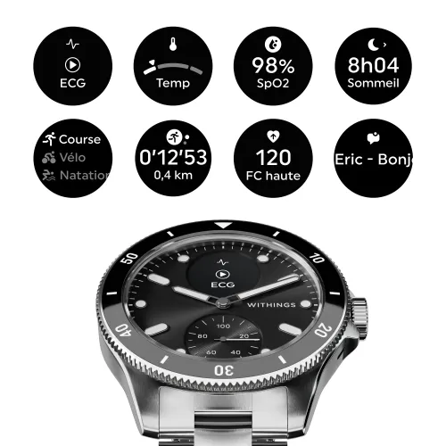 Vue entière de la Montre Withings ScanWatch Nova - Noir