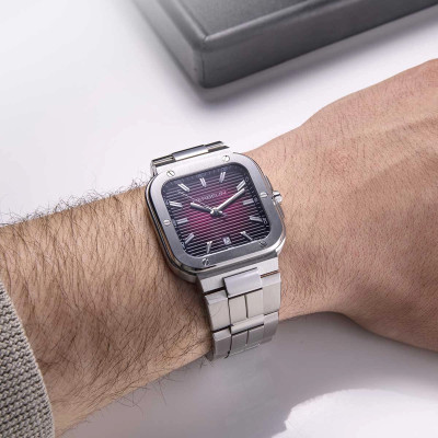 MONTRE HERBELIN CAP CAMARAT – SQUARE QUARTZ – ACIER & ROUGE