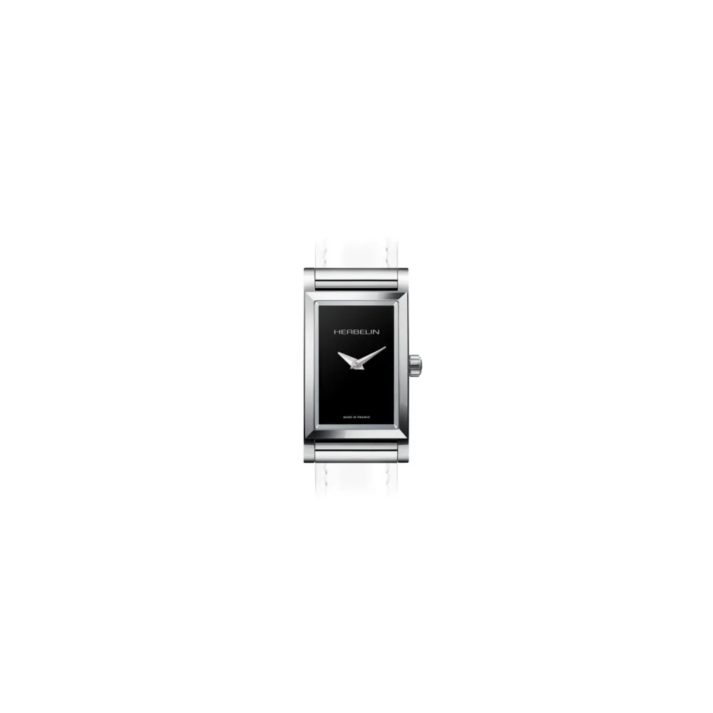 Photo montrant l'intégralité de la Montre Herbelin Antarès – Rectangle – Noir