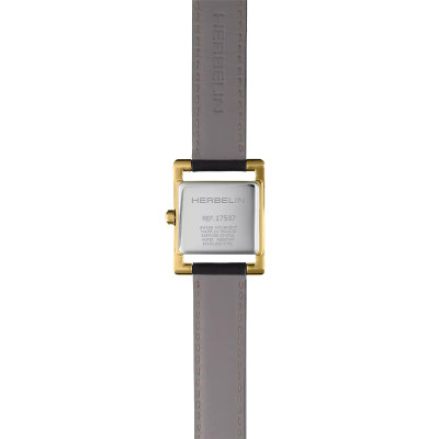 Vue de dos de la Montre Herbelin Vé Avenue – Quartz – PVD Or Jaune & Cuir Noir