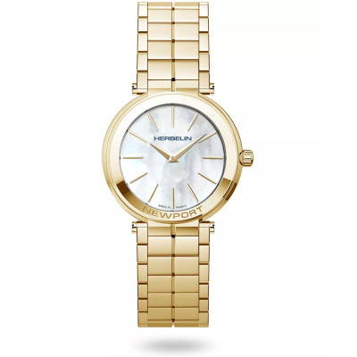 Photo montrant l'intégralité de la Montre Herbelin Newport – Slim – PVD Or Jaune & Nacre
