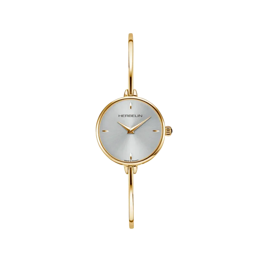 Photo montrant l'intégralité de la Montre Herbelin Fil – Quartz Ronde – Doré & Blanc