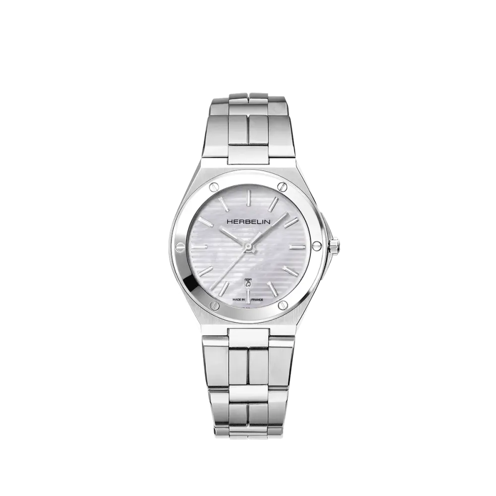 Photo montrant l'intégralité de la Montre Herbelin Cap Camarat – Quartz – Acier & Nacre
