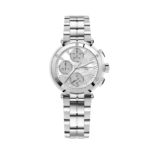 Photo montrant l'intégralité de la Montre Herbelin Newport – Chronographe Lady – Acier & Nacre