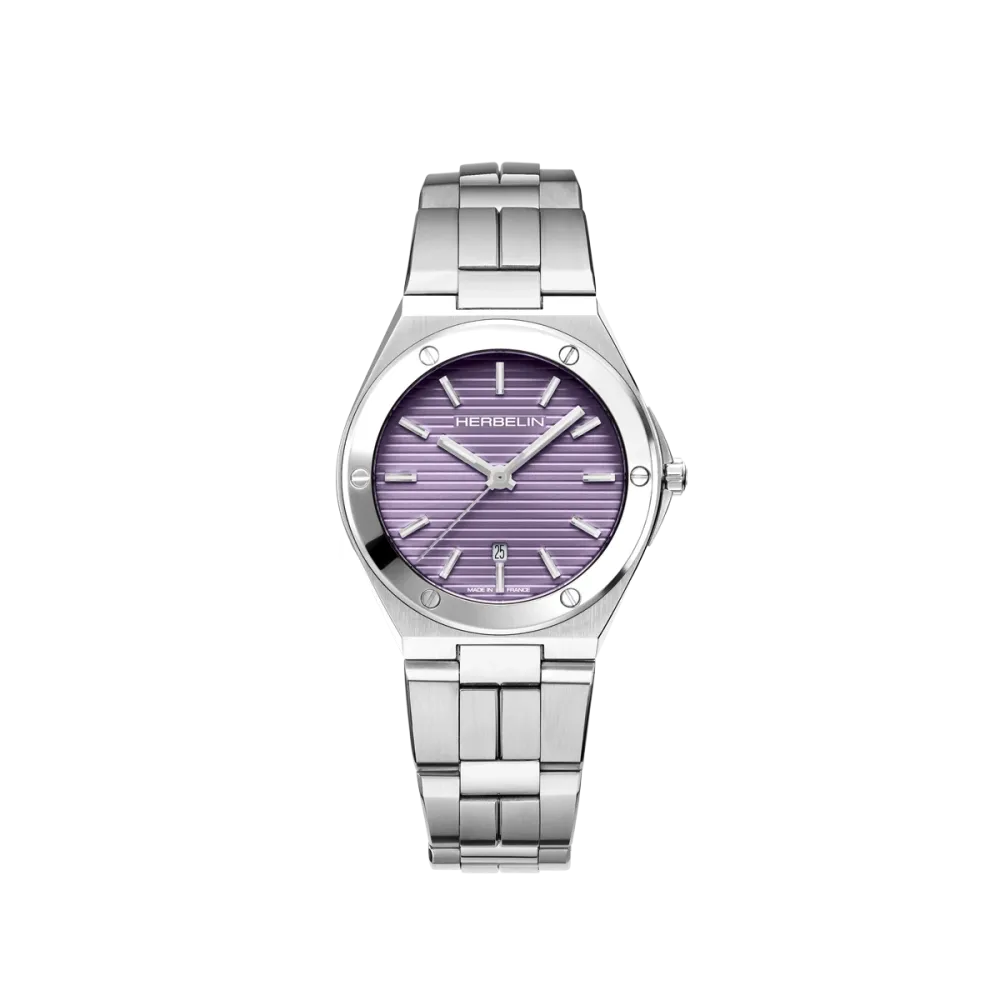 Photo montrant l'intégralité de la Montre Herbelin Cap Camarat – Quartz – Acier & Violet