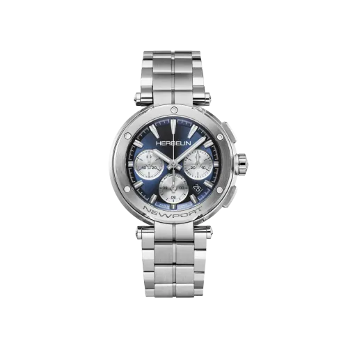 Photo montrant l'intégralité de la Montre Herbelin Newport – Chrono Automatique – Acier & Bleu