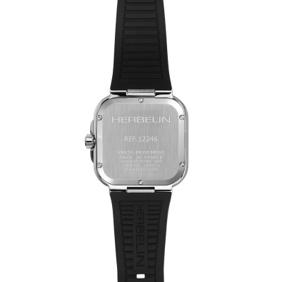 Vue de dos de la montre Montre Herbelin Cap Camarat – Square – Noir & Bleu