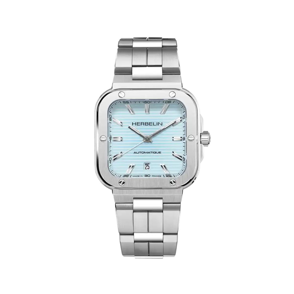 Photo montrant l'intégralité de la montre Herbelin Cap Camarat – Square Automatique – Bleu