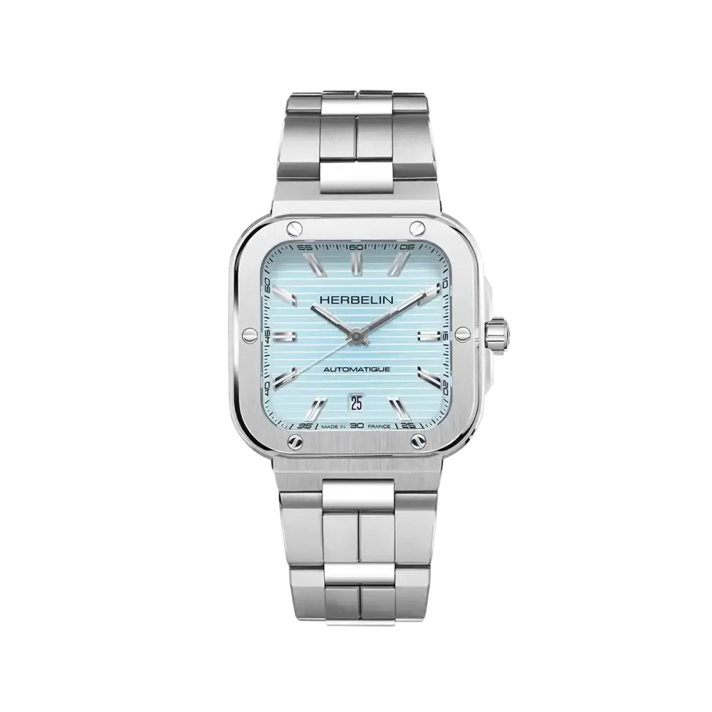 Photo montrant l'intégralité de la montre Herbelin Cap Camarat – Square Automatique – Bleu