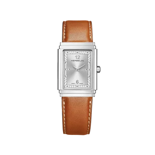 Photo montrant l'intégralité de la montre Herbelin Art Déco – 1925’s – Acier & Cuir