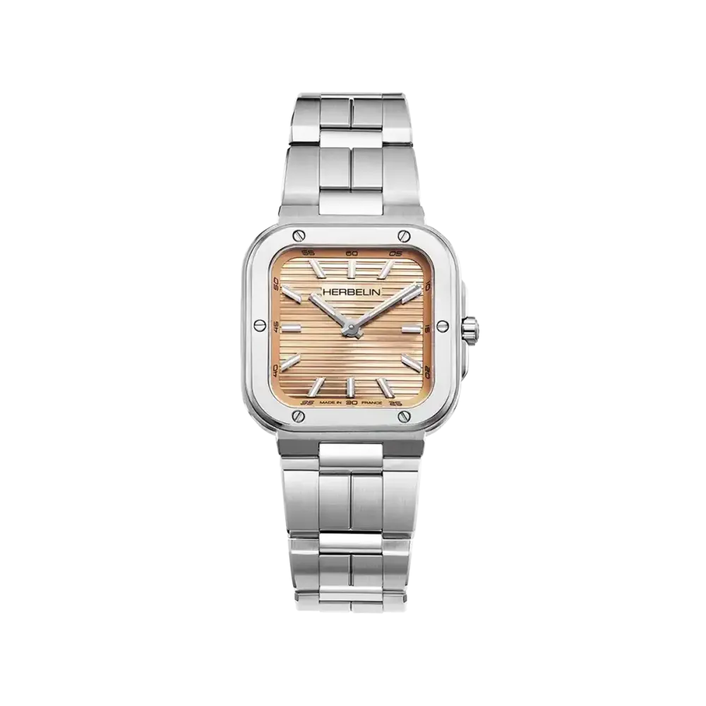 Photo montrant l'intégralité de la Montre Herbelin Cap Camarat – Square – Champagne Rosé