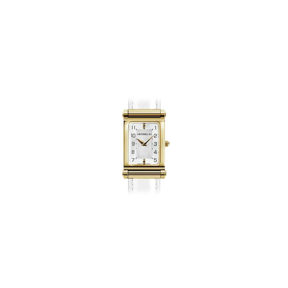 Photo montrant l'intégralité de la montre Montre Herbelin Antarès – Galbé – Classique Doré