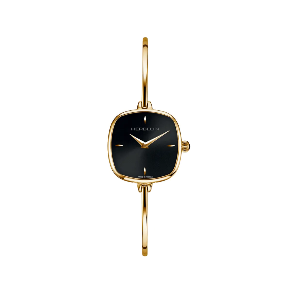 Photo montrant l'intégralité de la montre Montre Herbelin Fil – Quartz – PVD Or Jaune & Noir