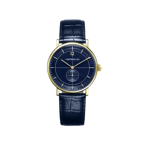 Photo Montrant l'Intégralité de la Montre Montre Herbelin Inspiration – Petite Seconde – Cuir Bleu