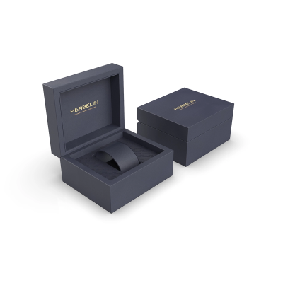 Vue de l’Écrin de la Montre Montre Herbelin Newport – Slim – Acier & Cuir Noir