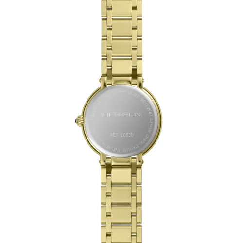 Photo Montrant l’Intégralité de la Montre Montre Herbelin Galet – Petite Seconde – Nacre & PVD Or Jaune