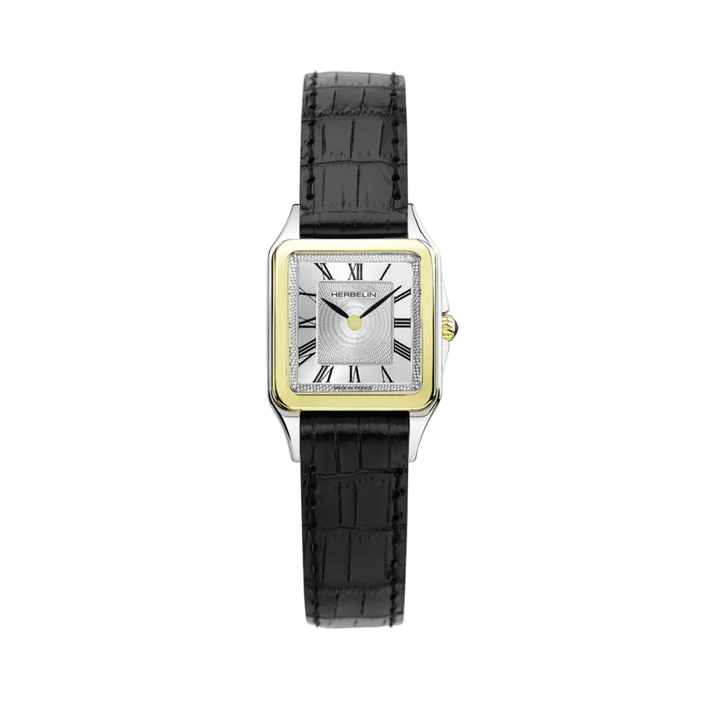 Photo Montrant l’Intégralité de la Montre Montre Herbelin Luna – Quartz – Bicolore & Cuir Noir