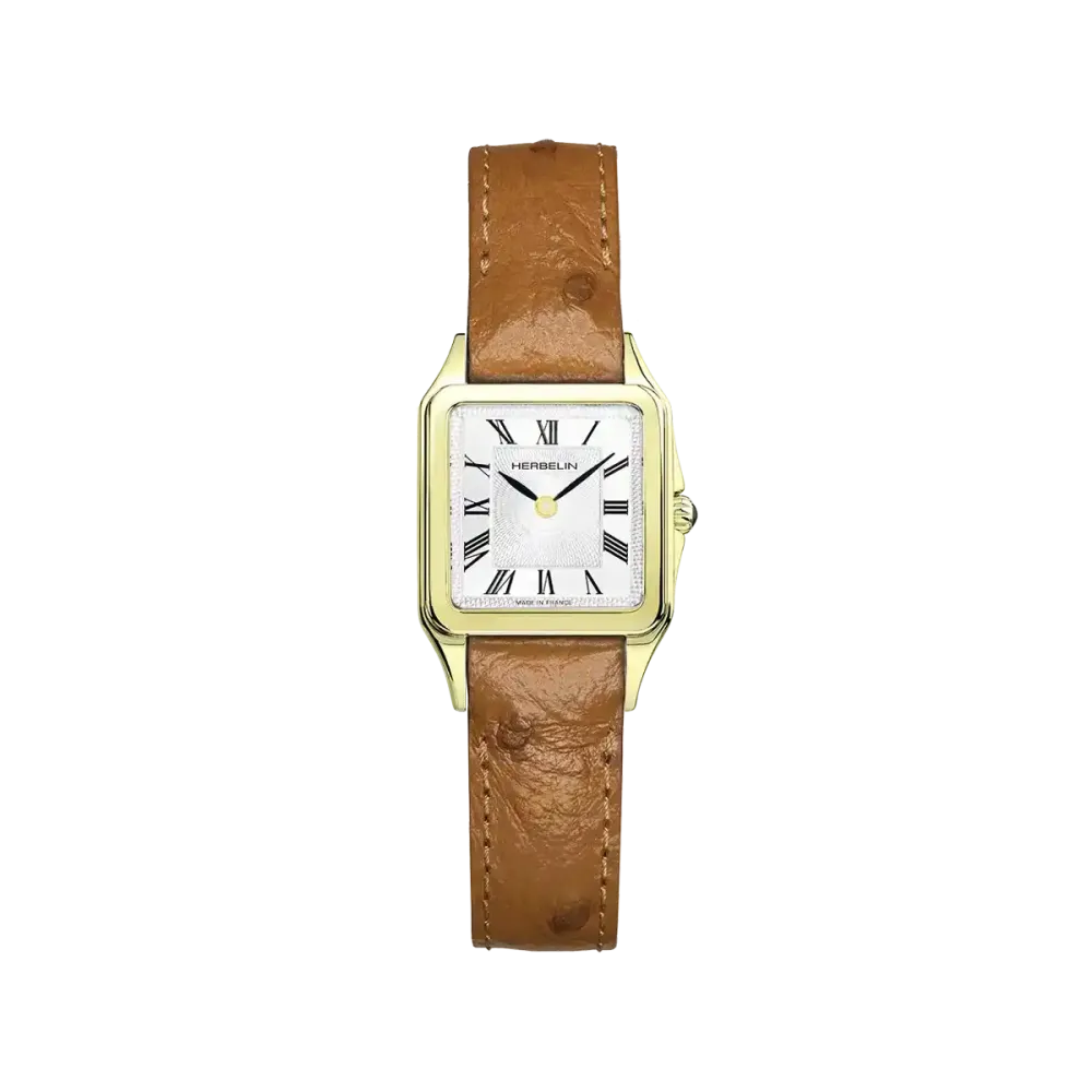 Photo Montrant l’Intégralité de la Montre Montre Herbelin Luna – Quartz – Doré & Cuir Camel