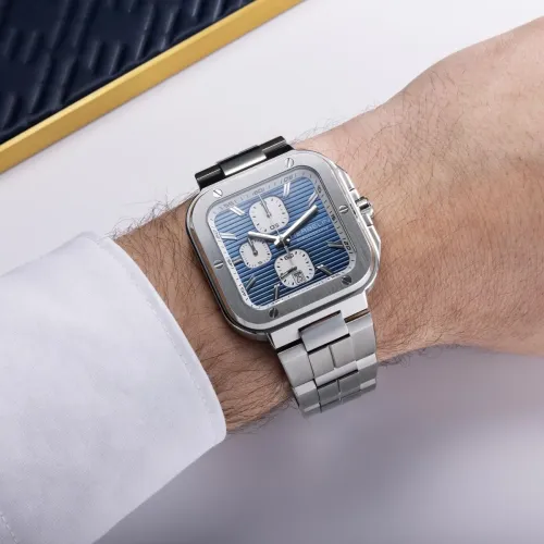 Photo Montrant l’Intégralité de la Montre Montre Herbelin Cap Camarat – Square Chronographe – Bleu