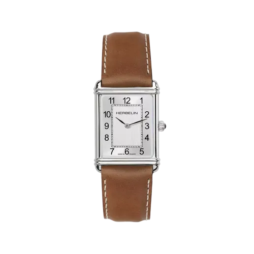 Photo Montrant l’Intégralité de la Montre Montre Herbelin Art Déco – Quartz – Acier & Cuir Brun