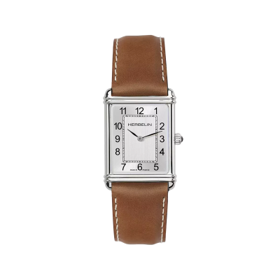 Photo Montrant l’Intégralité de la Montre Montre Herbelin Art Déco – Quartz – Acier & Cuir Brun