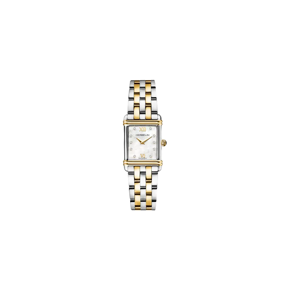 Vue de Dos de la Montre Montre Herbelin Art Déco – Quartz – Bicolore & Zirconium