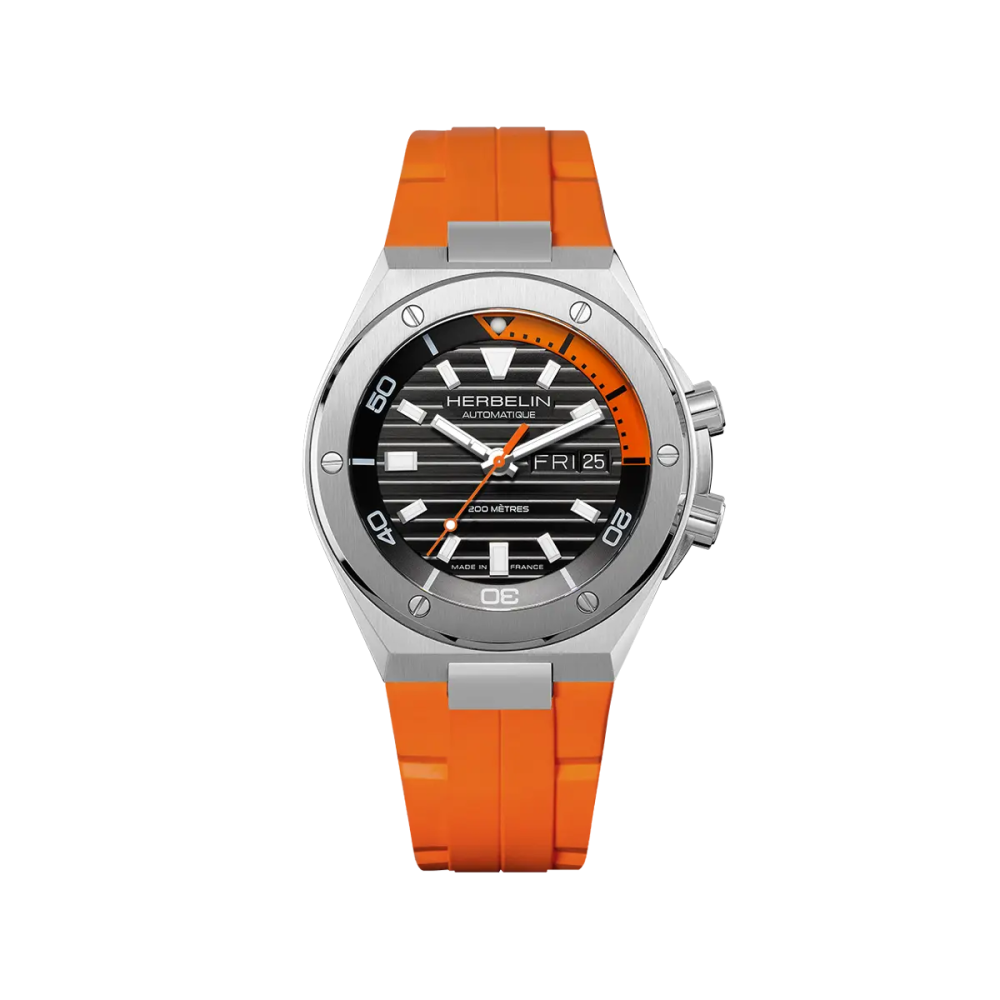 Photo Montrant l’Intégralité de la Montre Montre Herbelin Cap Camarat – Diver Automatique – Acier