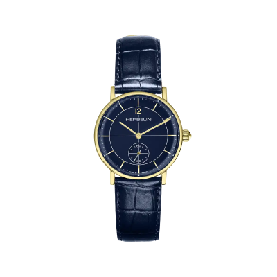 Photo Montrant l’Intégralité de la Montre Montre Herbelin Inspiration – Petite Seconde – Bleu & Or