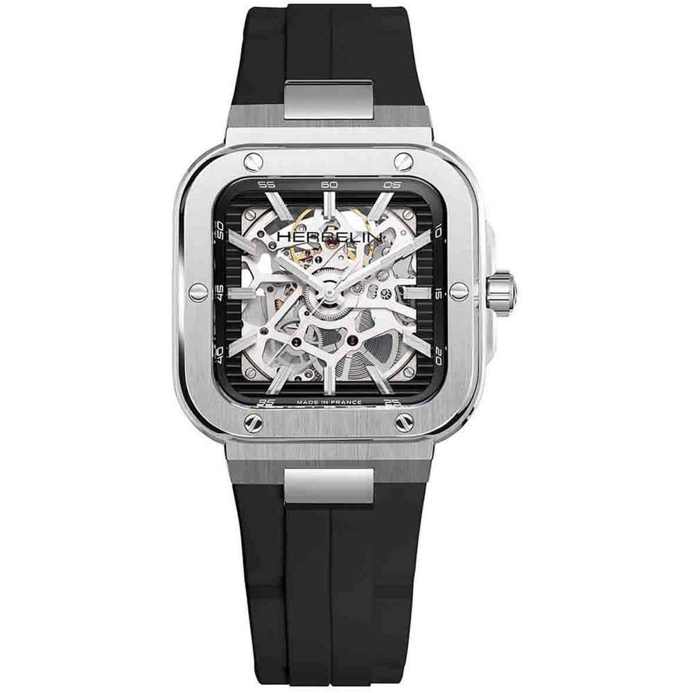Photo Montrant l’Intégralité de la Montre Montre Herbelin Cap Camarat – Square Squelette Automatique – Noir
