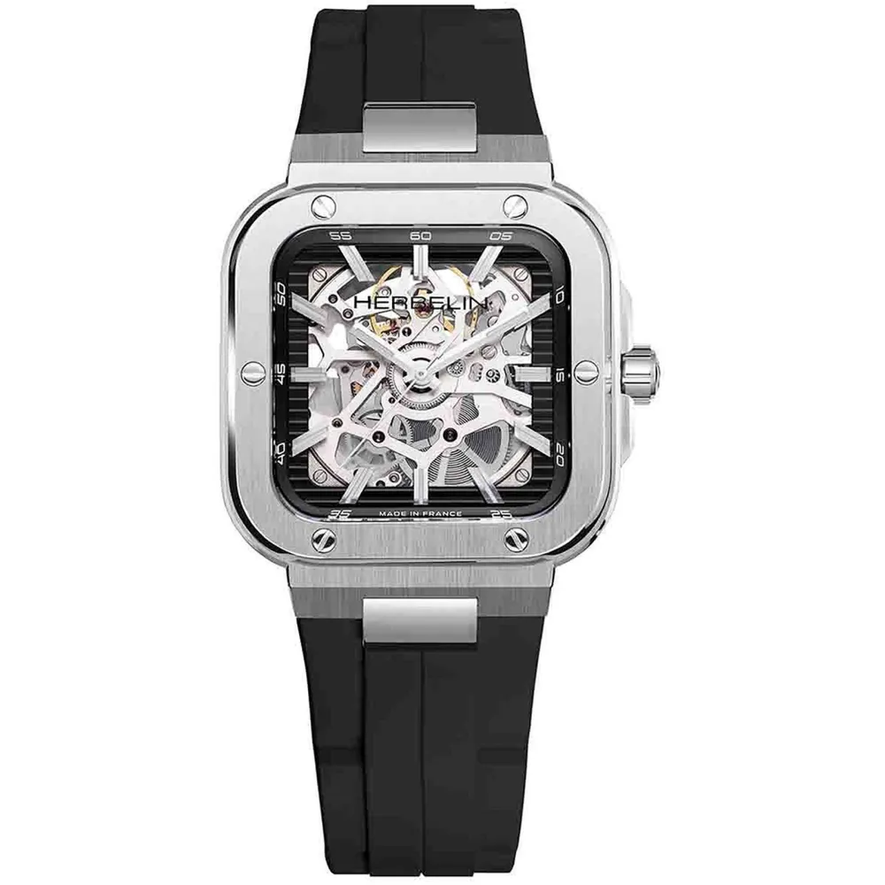 Photo Montrant l’Intégralité de la Montre Montre Herbelin Cap Camarat – Square Squelette Automatique – Noir